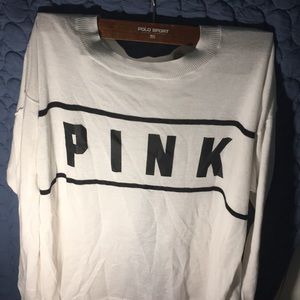 Open slit back, almost white PINK long sleeve top